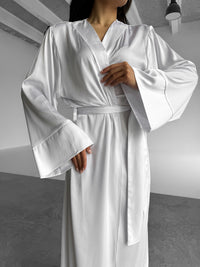 Silk Long Robe with Straight Sleeves - Okiya Studio
