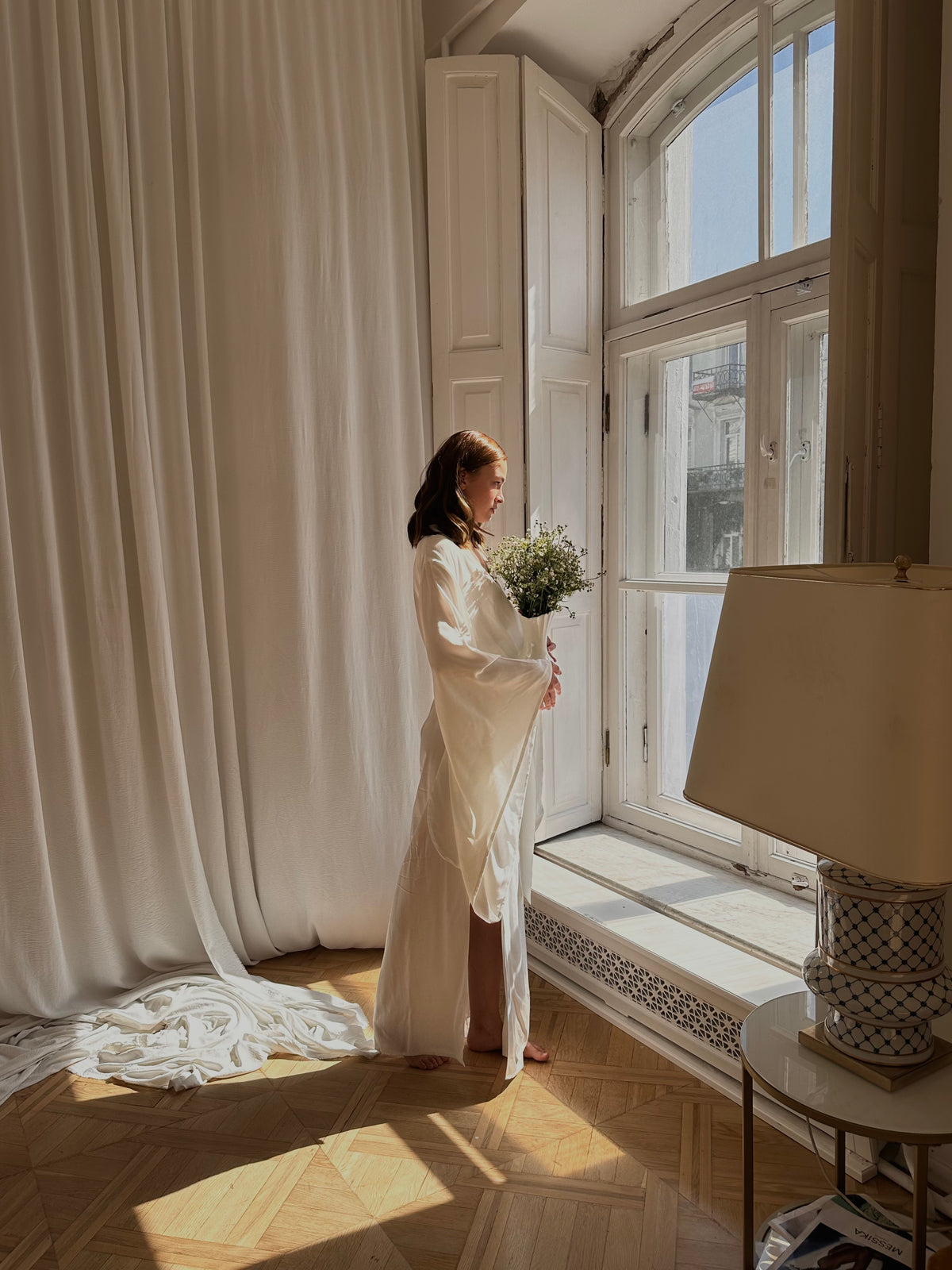 Okiya Studio Split Side Viscose Kimono Robe