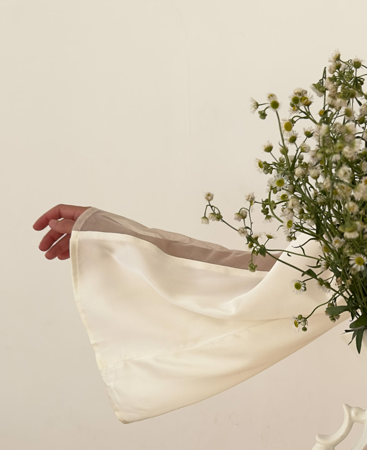 Okiya Studio Silky Long Robe with Open Back, Kimono sleeves