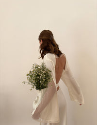 Okiya Studio Silky Long Robe with Open Back