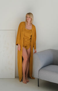 Silky Pajama Set Frill Shorts-Pajamas-Okiya Studio