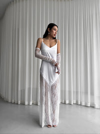 Opera Length Fingerless Lace Gloves - Okiya Studio