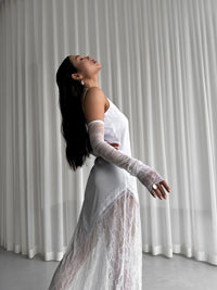 Opera Length Fingerless Lace Gloves - Okiya Studio