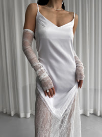 Opera Length Fingerless Lace Gloves - Okiya Studio