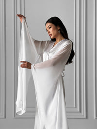 Robe with Chiffon Kimono Sleeves - Okiya Studio