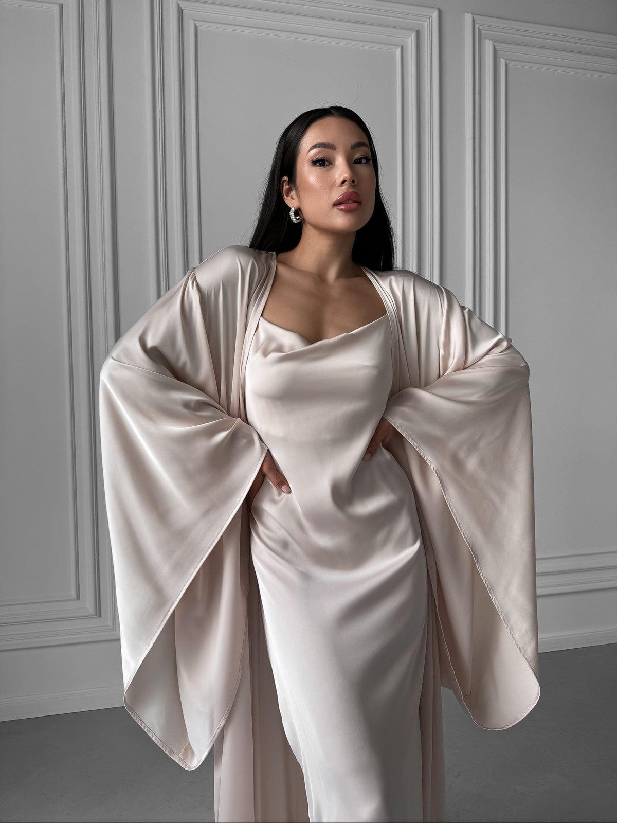 Kimono Silky Long Robe - Okiya Studio