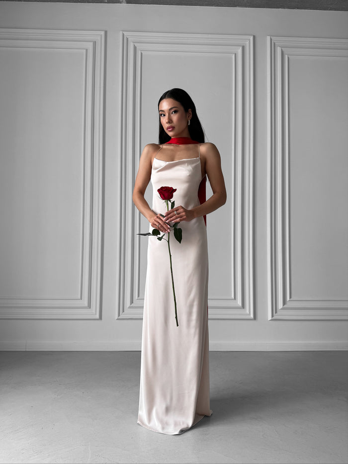 Silky Nightgown with Open Back - Okiya Studio