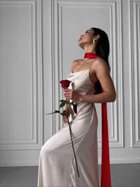 Silky Nightgown with Open Back - Okiya Studio