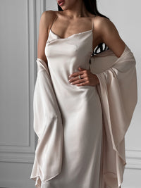 Silky Nightgown with Open Back - Okiya Studio