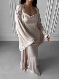 Silky Nightgown with Open Back - Okiya Studio