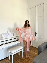 Kimono & Shorts and Cami Top silky pajama set - Okiya Studio