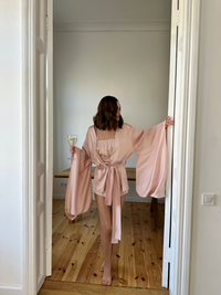 Kimono & Shorts and Cami Top silky pajama set - Okiya Studio