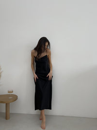 Bridesmaid long fitted waist gown with open back