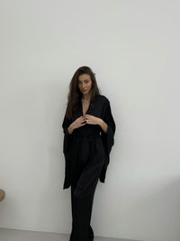 Kimono & Pants silky pajama set