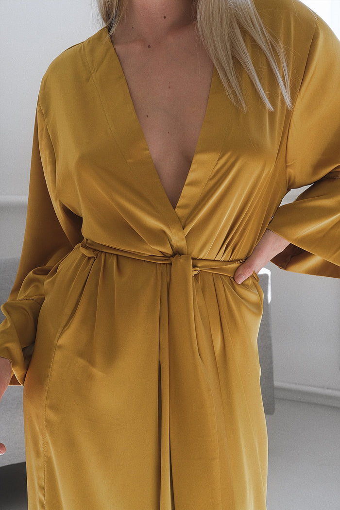 Kimono Silk Long Robe-Robes-Okiya Studio