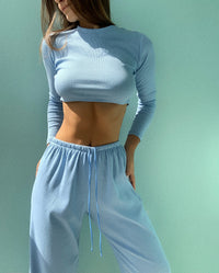 Knitted set | Pants and Longsleeves top-Pajamas-Okiya Studio