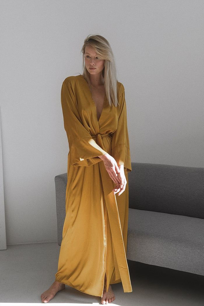 Kimono Silk Long Robe-Robes-Okiya Studio