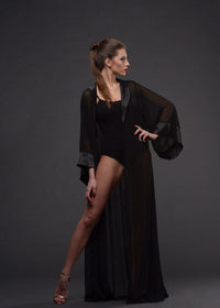 Chiffon Kimono Long Robe-Robes-Okiya Studio