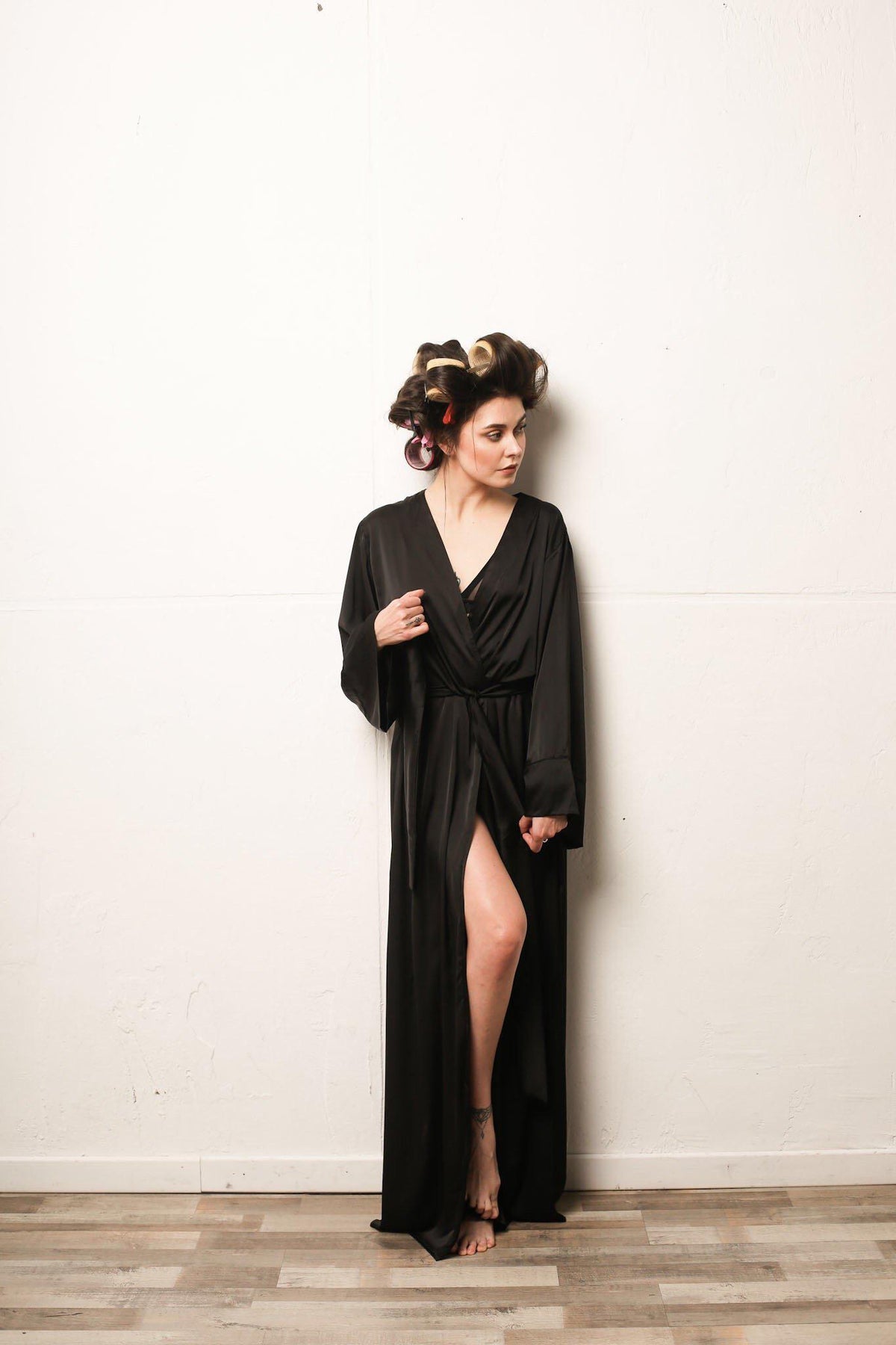 Kimono Silk Long Robe-Robes-Okiya Studio