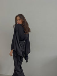 Kimono & Pants silky pajama set-Pajamas-Okiya Studio