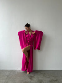 Kimono Sleeves Viscose Long Robe-Robes-Okiya Studio