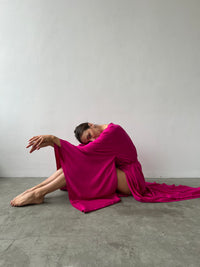 Kimono Sleeves Viscose Long Robe-Robes-Okiya Studio