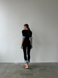 Cozy Pajama Suit with Feathers-Pajamas-Okiya Studio