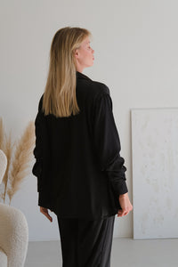 Silky 3-pieces pajama set - Pants, Bra-top, Shirt-Pajamas-Okiya Studio