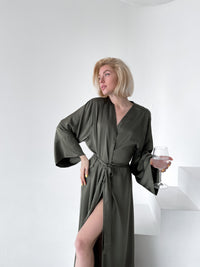Kimono Silk Long Robe-Robes-Okiya Studio
