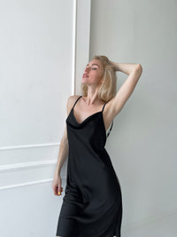 Silk Mini Nightgown - Slip Dress-Nightgowns-Okiya Studio