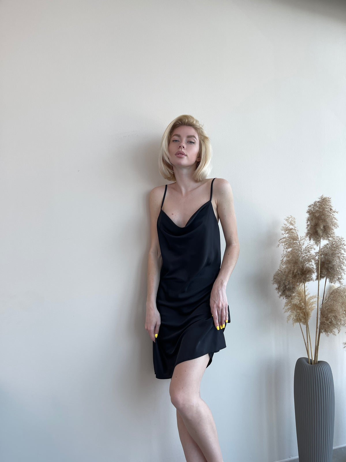 Silk Mini Nightgown - Slip Dress-Nightgowns-Okiya Studio