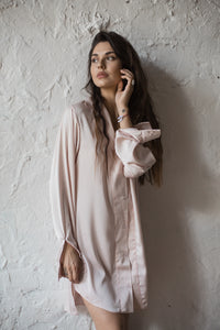 Silky Oversized Shirt-Nightgowns-Okiya Studio