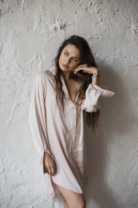 Silky Oversized Shirt-Nightgowns-Okiya Studio