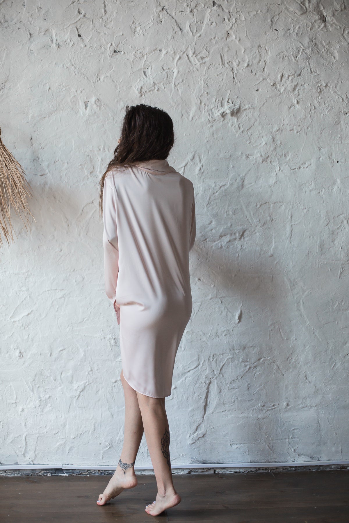 Silky Oversized Shirt-Nightgowns-Okiya Studio