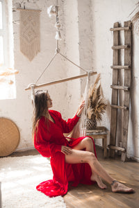 Silk Long Robe with Cuffs-Robes-Okiya Studio