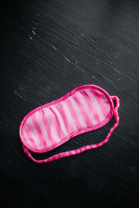 Pink stripe silky kimono robe (plus free sleep mask)-Robes-Okiya Studio