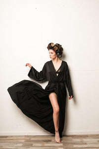 Kimono Silk Long Robe-Robes-Okiya Studio